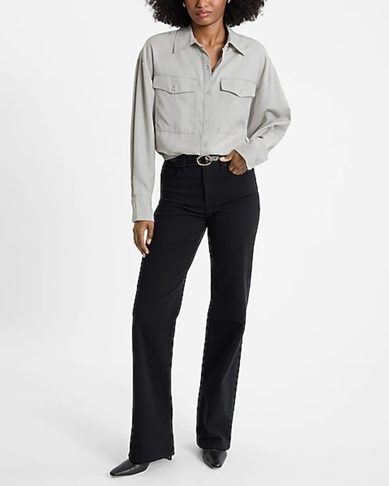 Light grey utility blouse