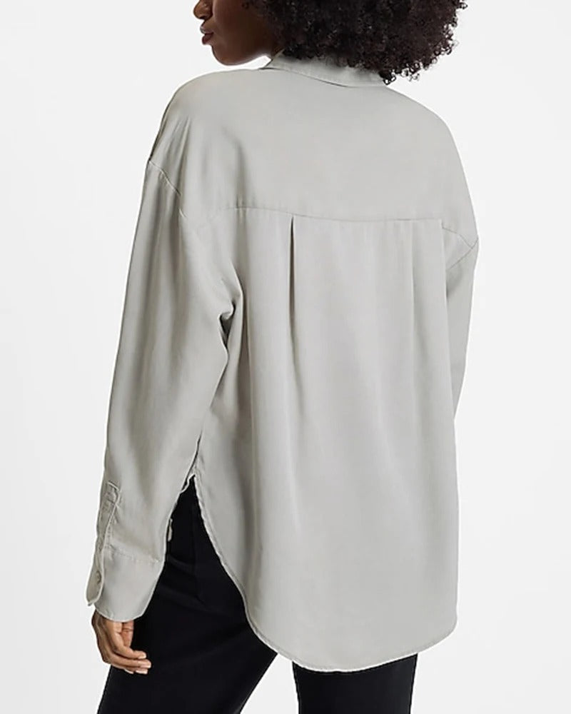 Light grey utility blouse