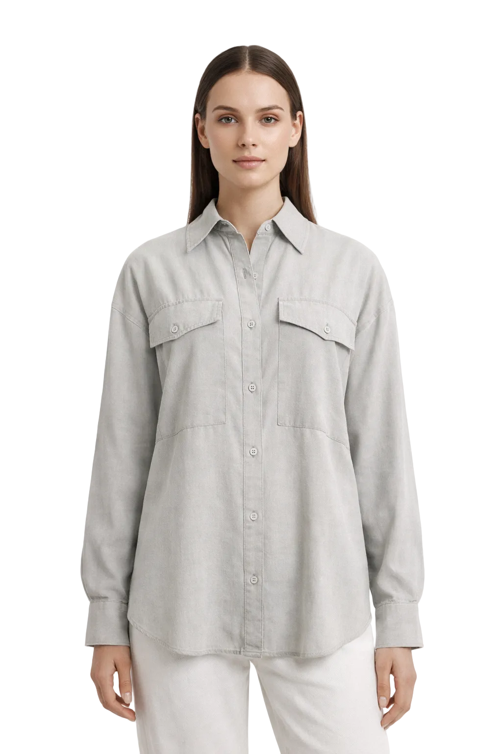 Light grey utility blouse