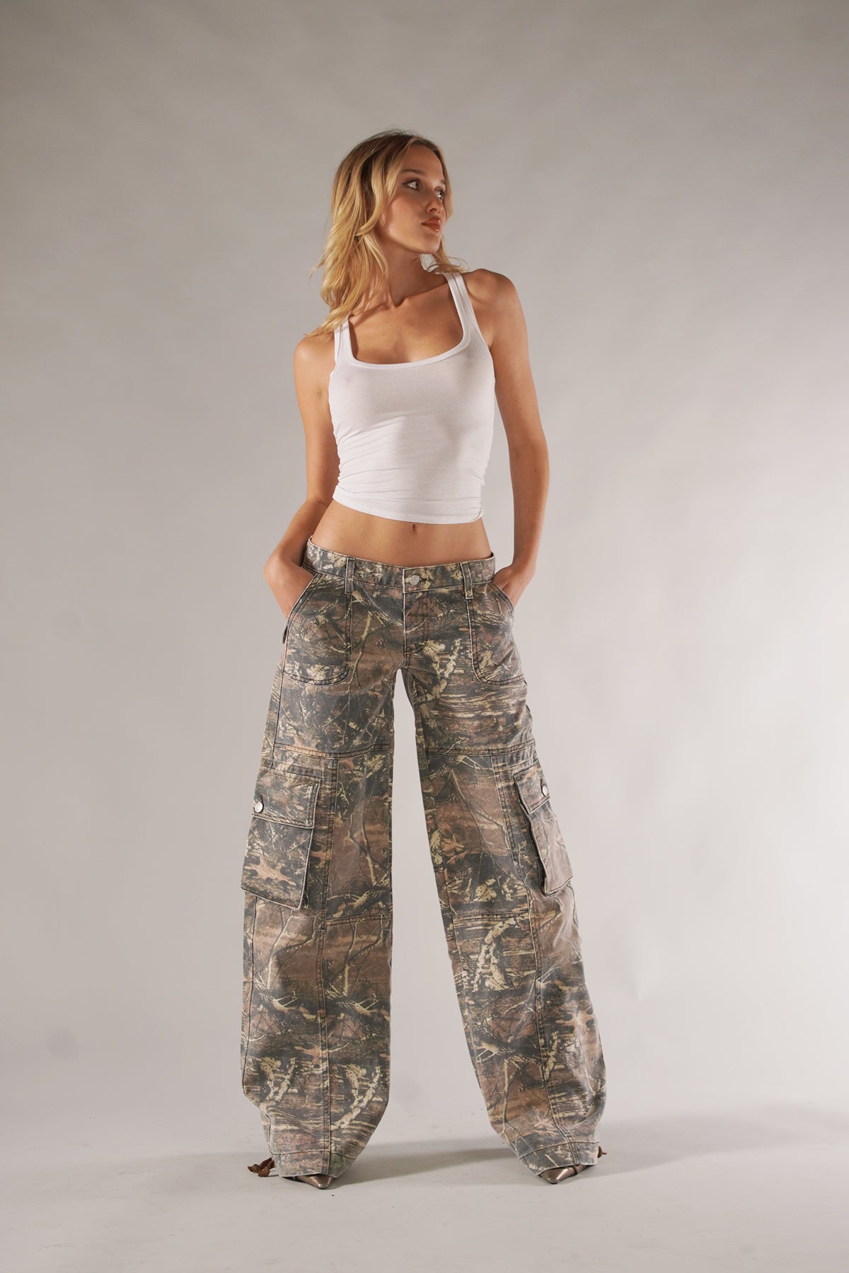 Men's Camo Cargo Pants with Utility Pockets