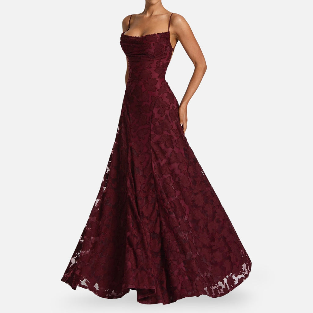 Women's A-Line Maxi Dress with Flowing Panels
