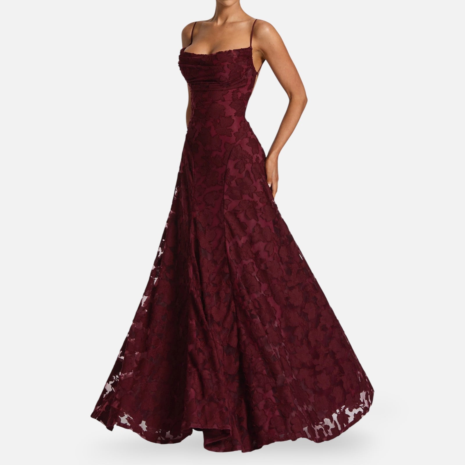 Women's A-Line Maxi Dress with Flowing Panels