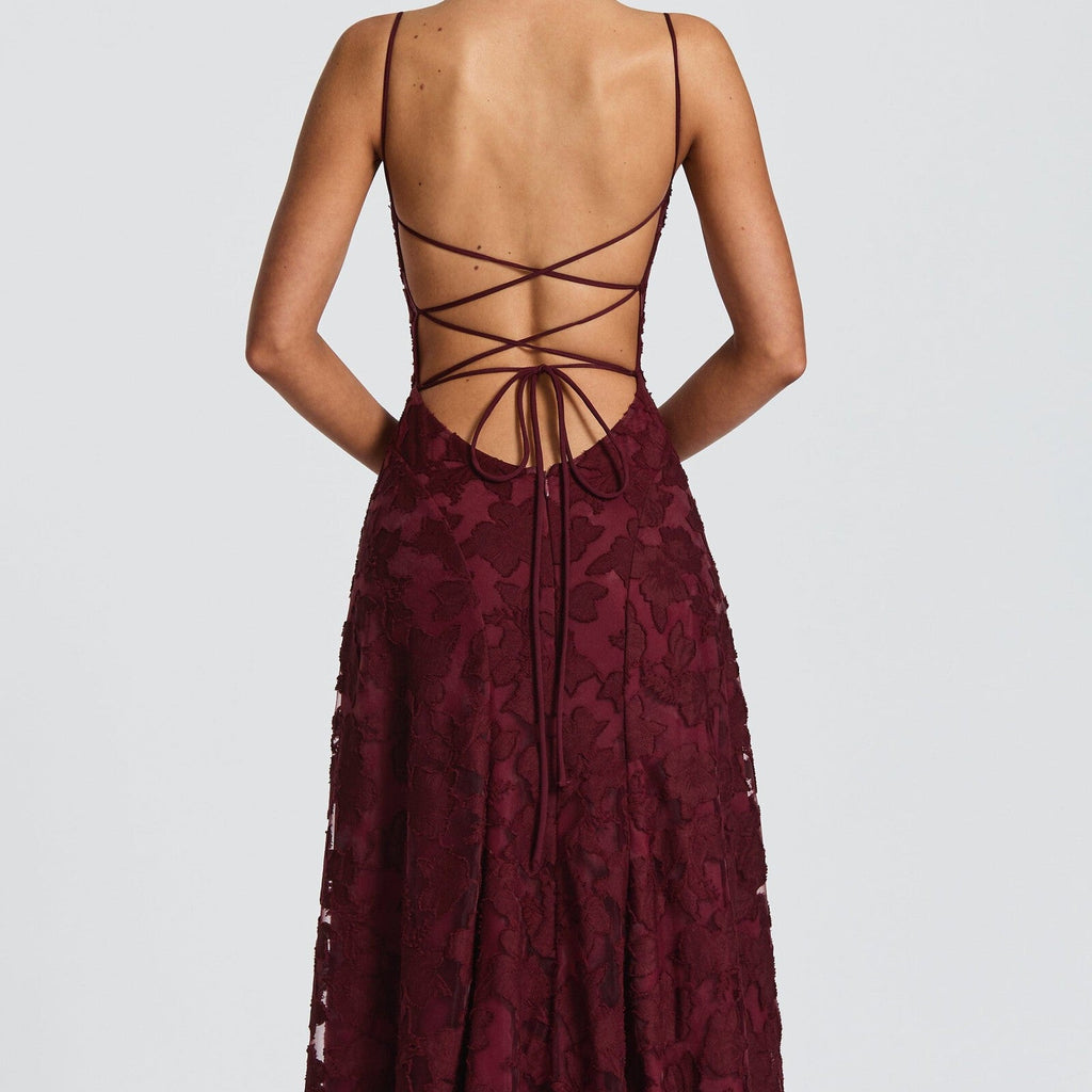 Women's A-Line Maxi Dress with Flowing Panels