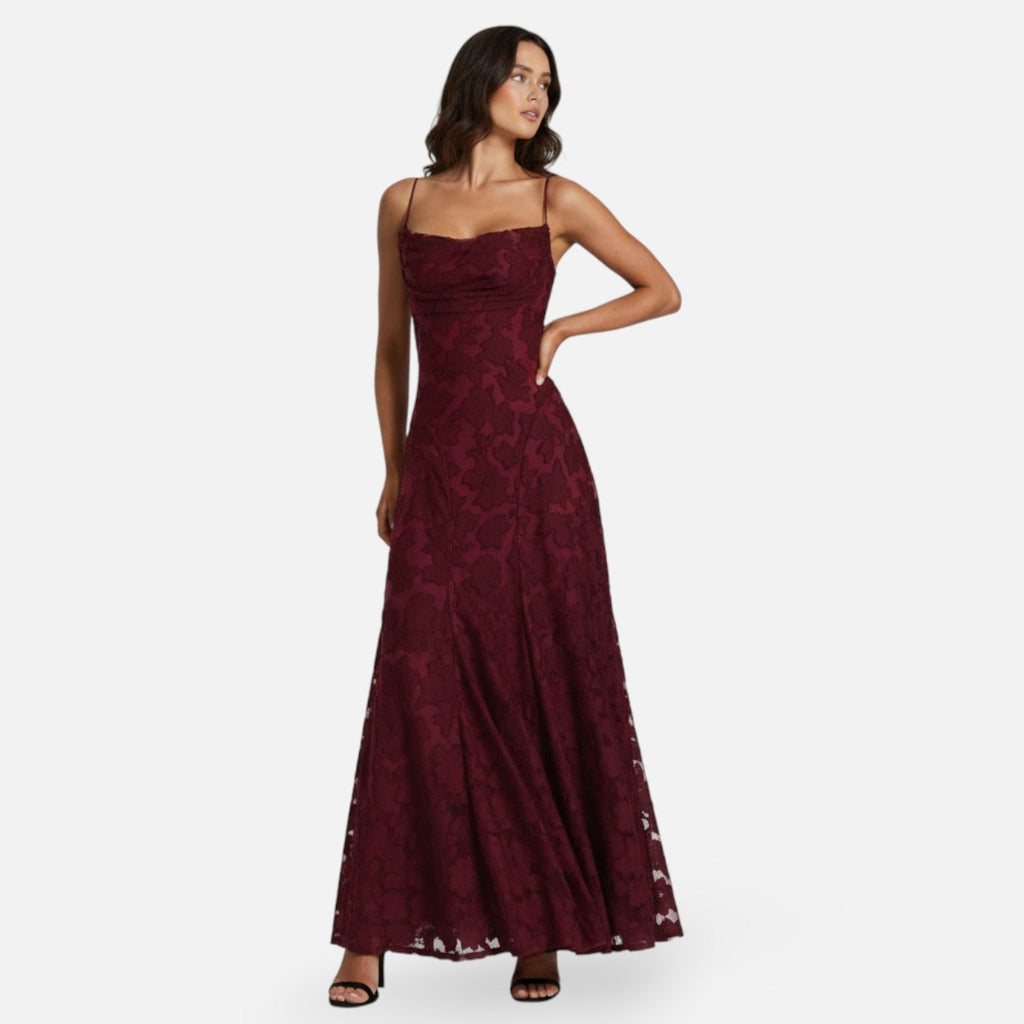 Women's A-Line Maxi Dress with Flowing Panels