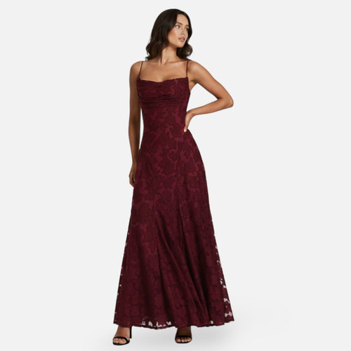 Women's A-Line Maxi Dress with Flowing Panels