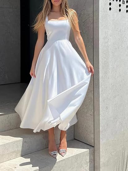 Women's A-Line Midi Evening Dress