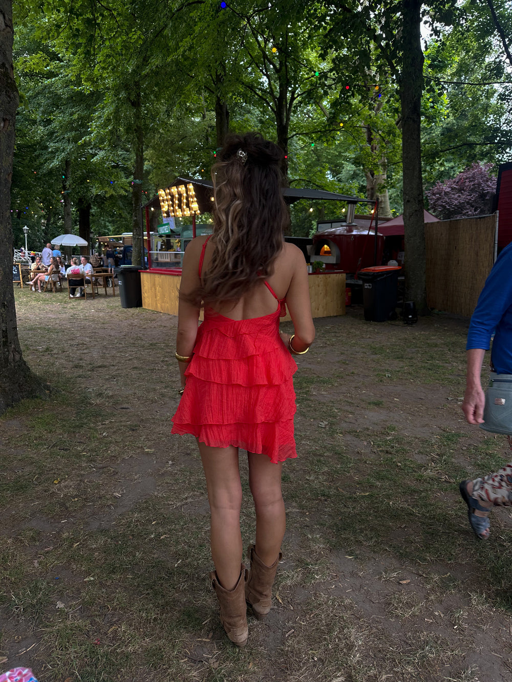 Women's Asymmetrical Mini Dress with Ruffles for Summer