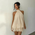 Women's Backless Halter Neck Mini Dress