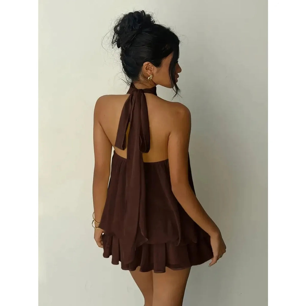 Women's Backless Halter Neck Mini Dress 4