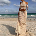 Women's Boho Backless Maxi Dress Set for Summer Parties