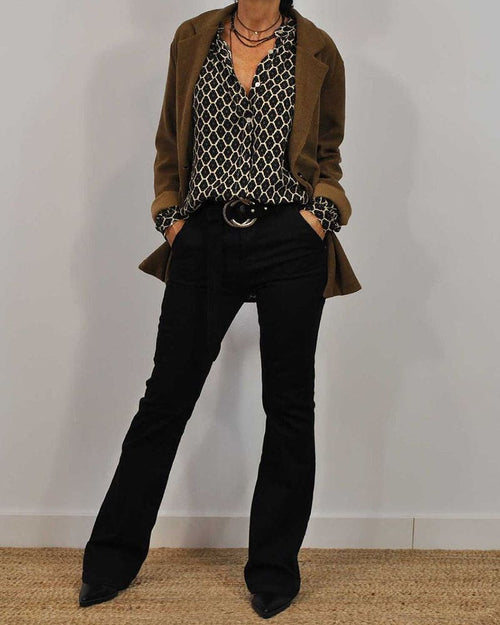 Women's Boho Chic V-Neck Blouse