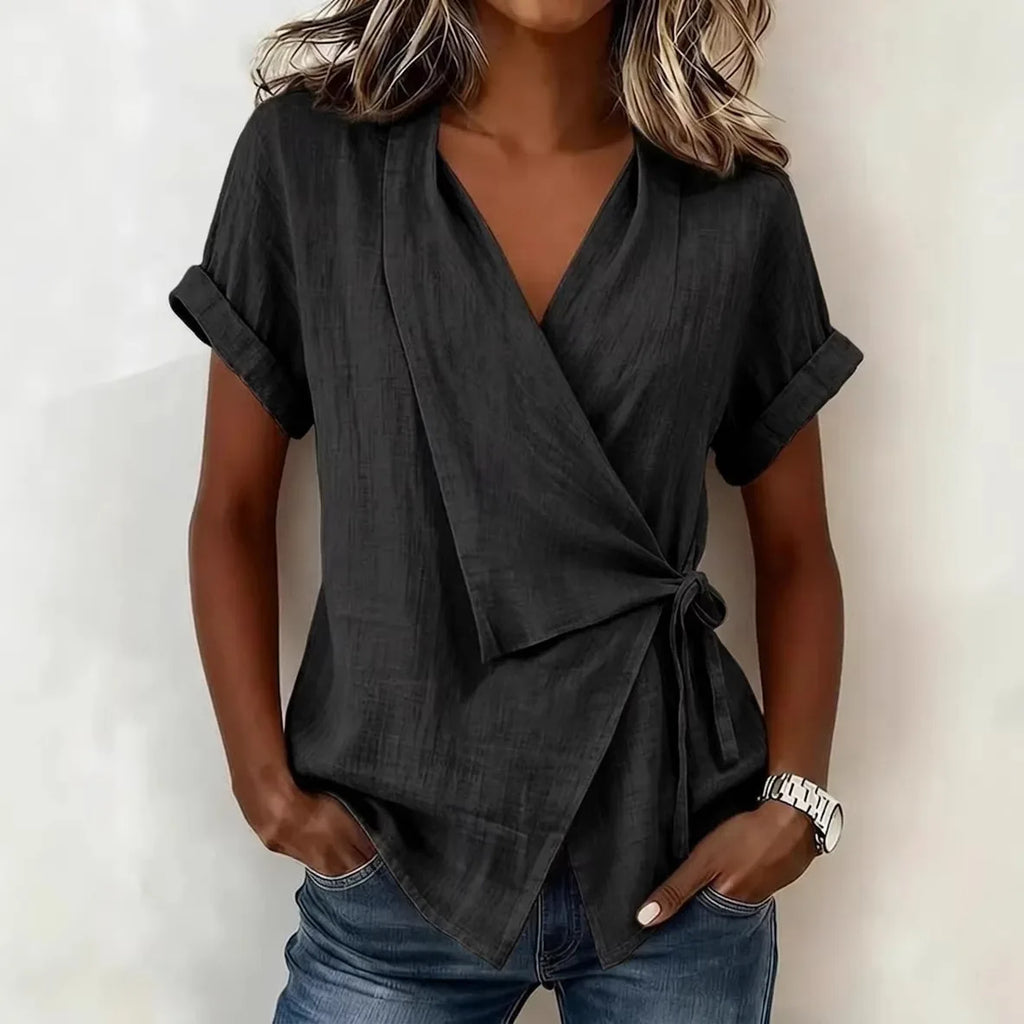 Women's Casual Asymmetrical Stand-up Collar Top