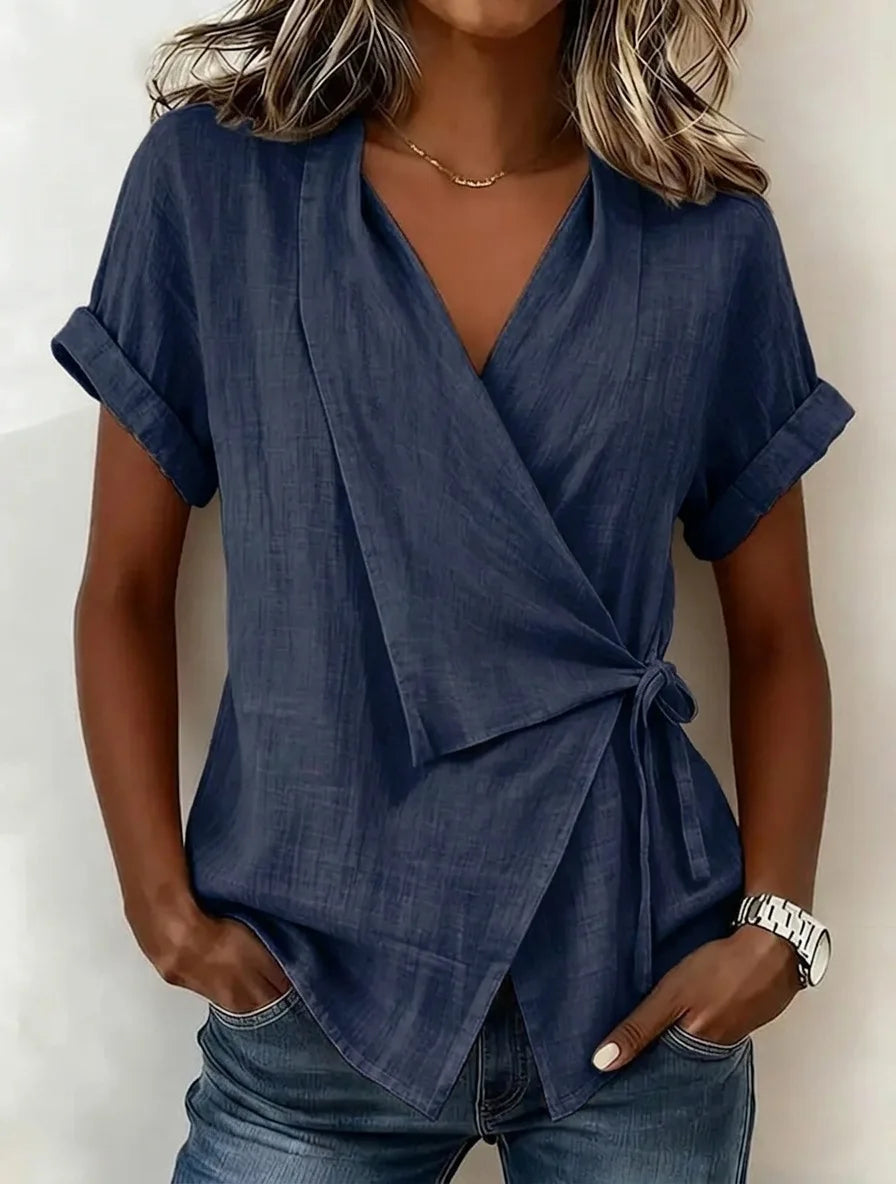 Women's Casual Asymmetrical Stand-up Collar Top