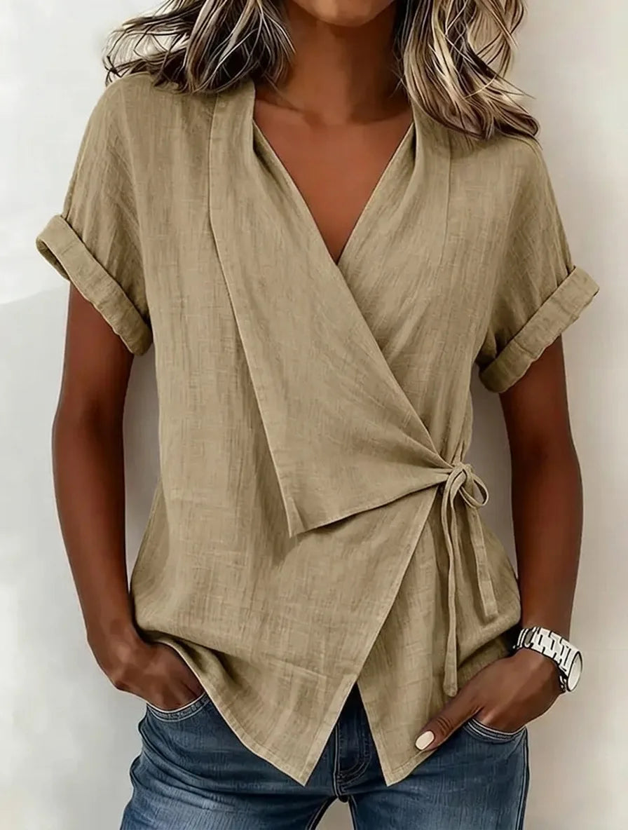 Women's Casual Asymmetrical Stand-up Collar Top