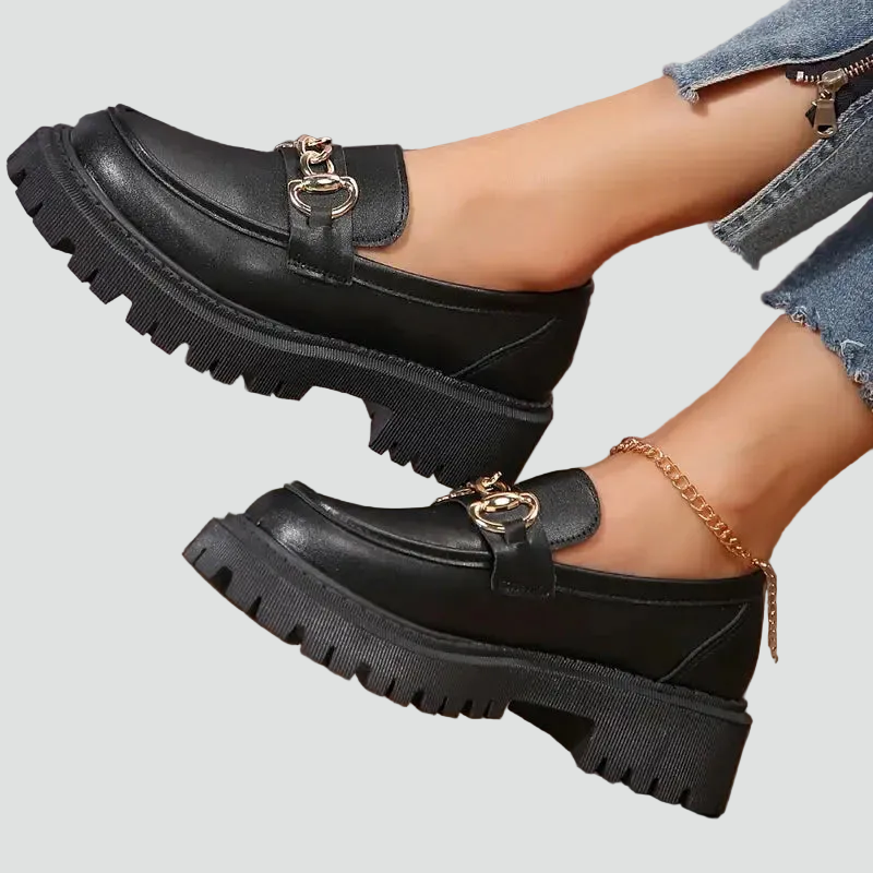 Women's Chunky Loafers with Chain Detail