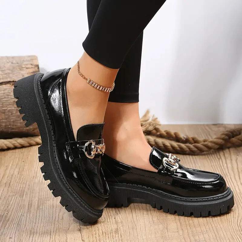Women's Chunky Loafers with Chain Detail