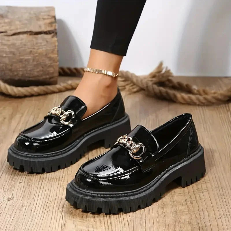 Women's Chunky Loafers with Chain Detail