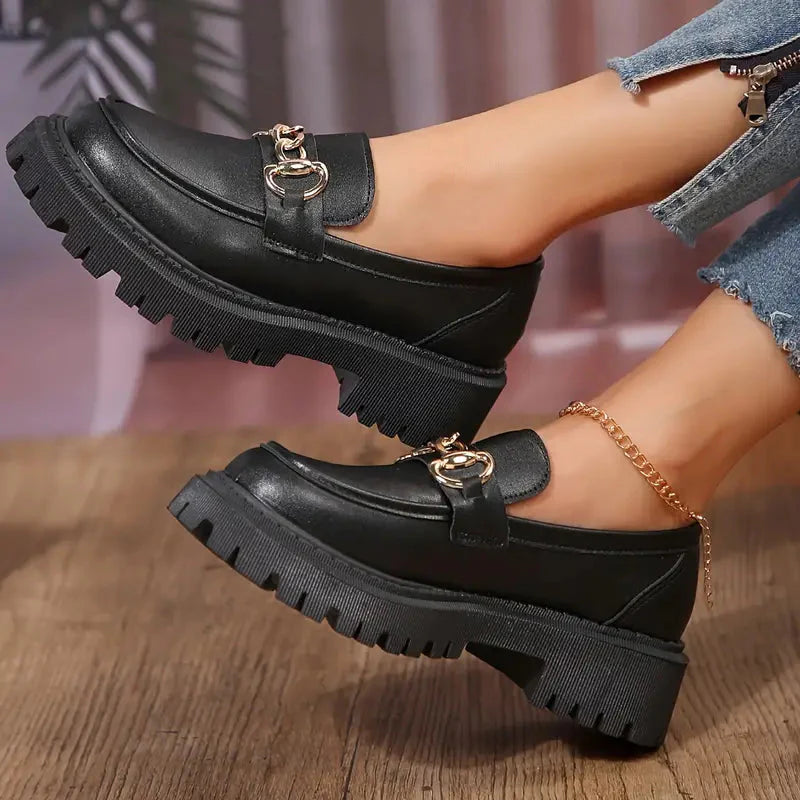 Women's Chunky Loafers with Chain Detail