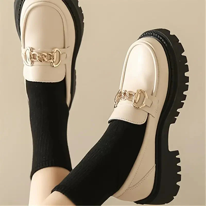 Women's Chunky Loafers with Chain Detail