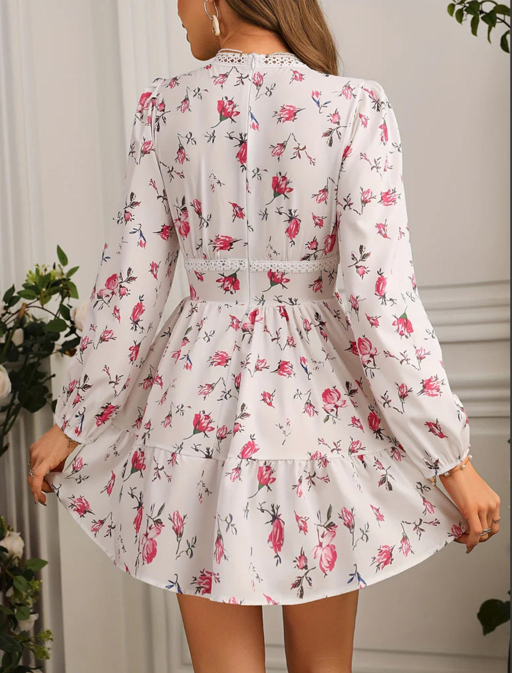 Women's Crochet Lace Mini Dress