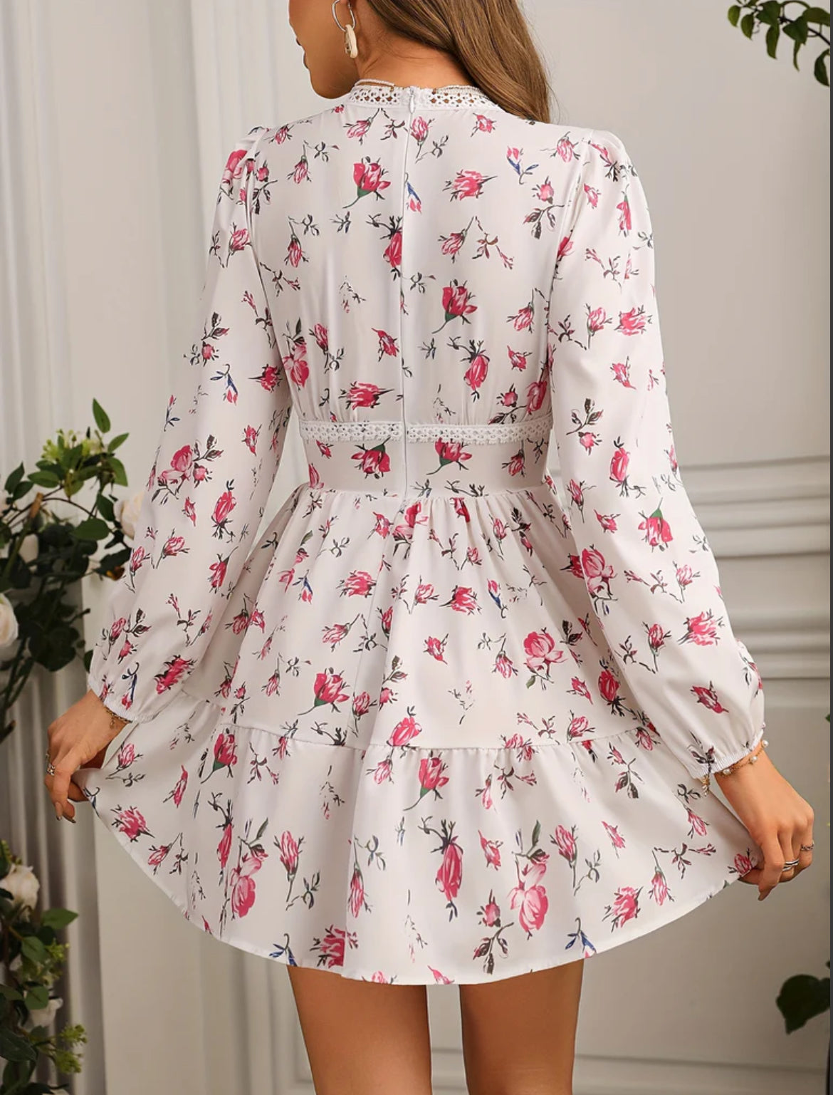 Women's Crochet Lace Mini Dress
