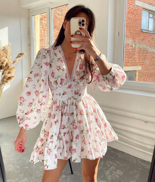Women's Crochet Lace Mini Dress