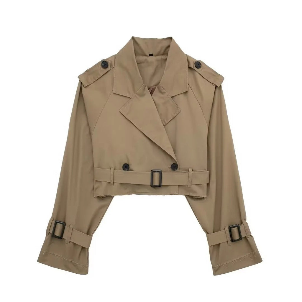 Women's Cropped Mini Trench Coat