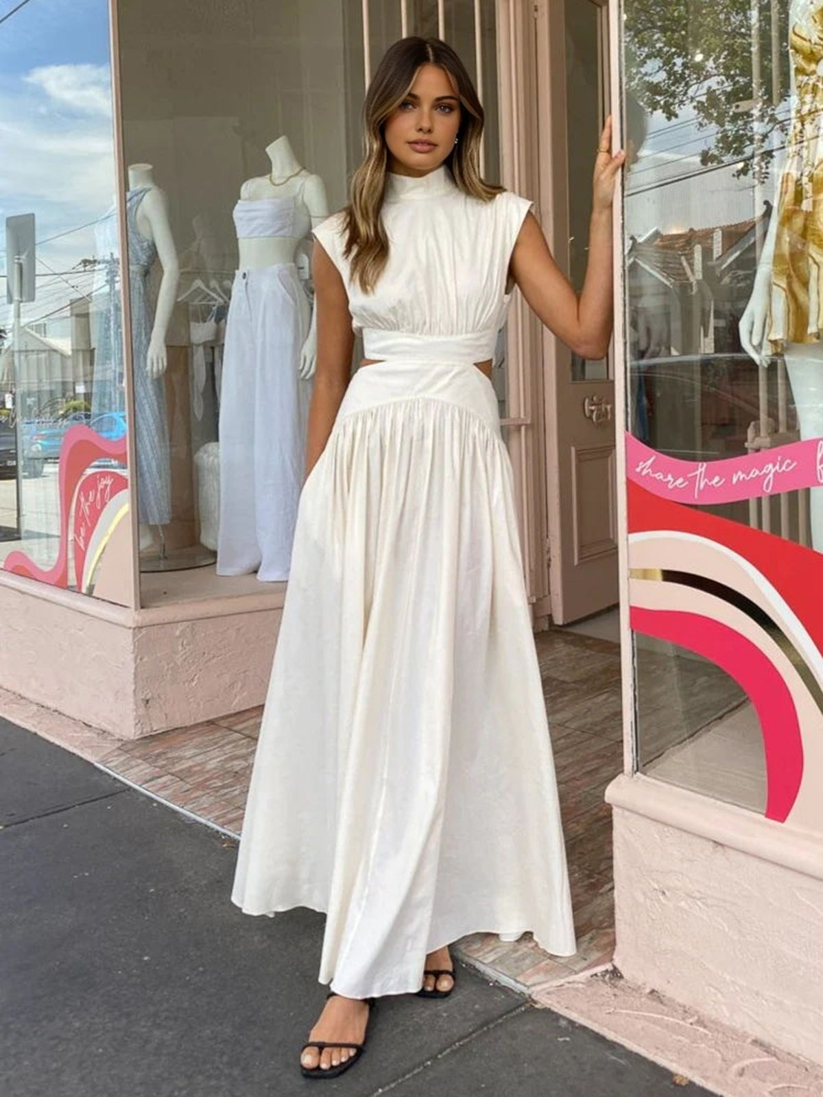 Women's Cut-Out Maxi Dress for Summer