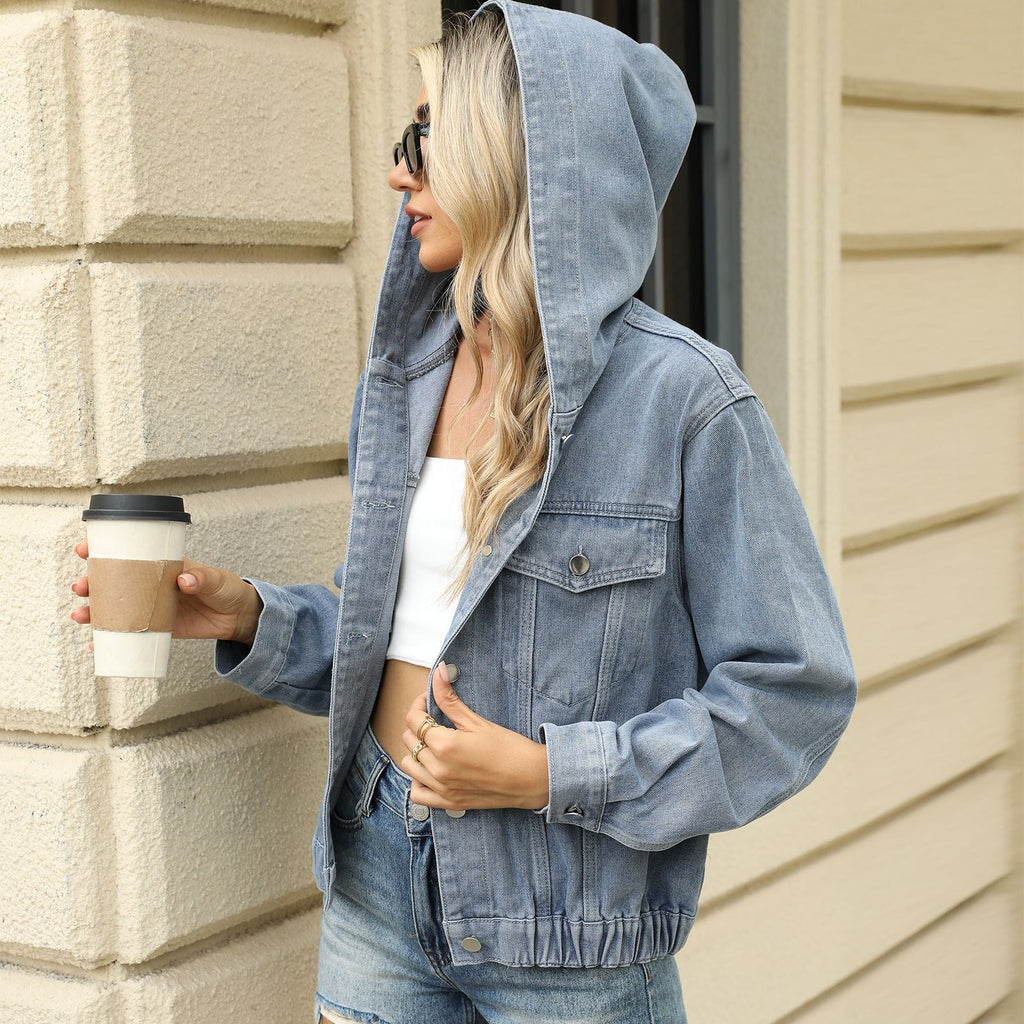 Women's Denim Jacket with Hood