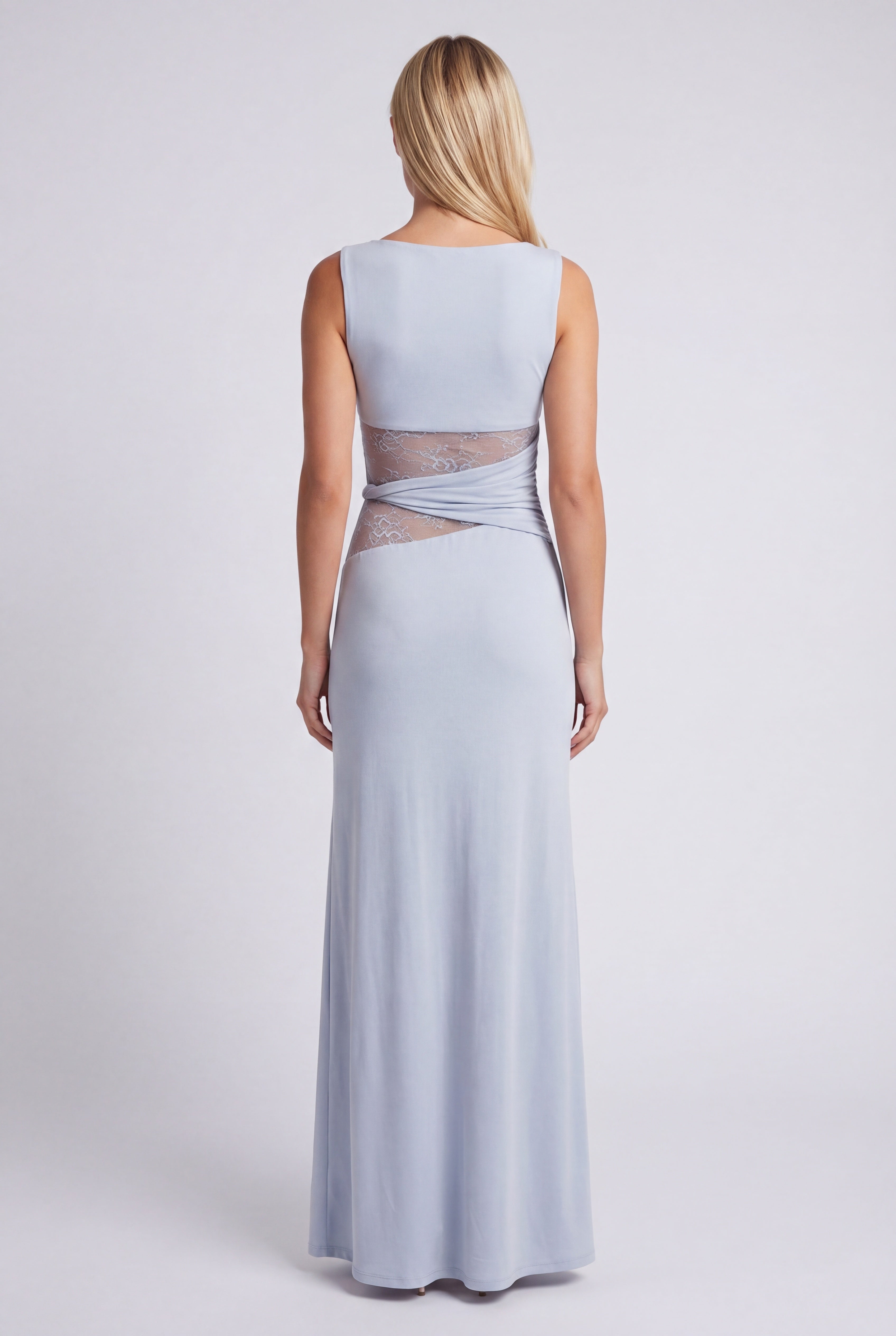Women's Elegant Lace Waist Maxi Dress