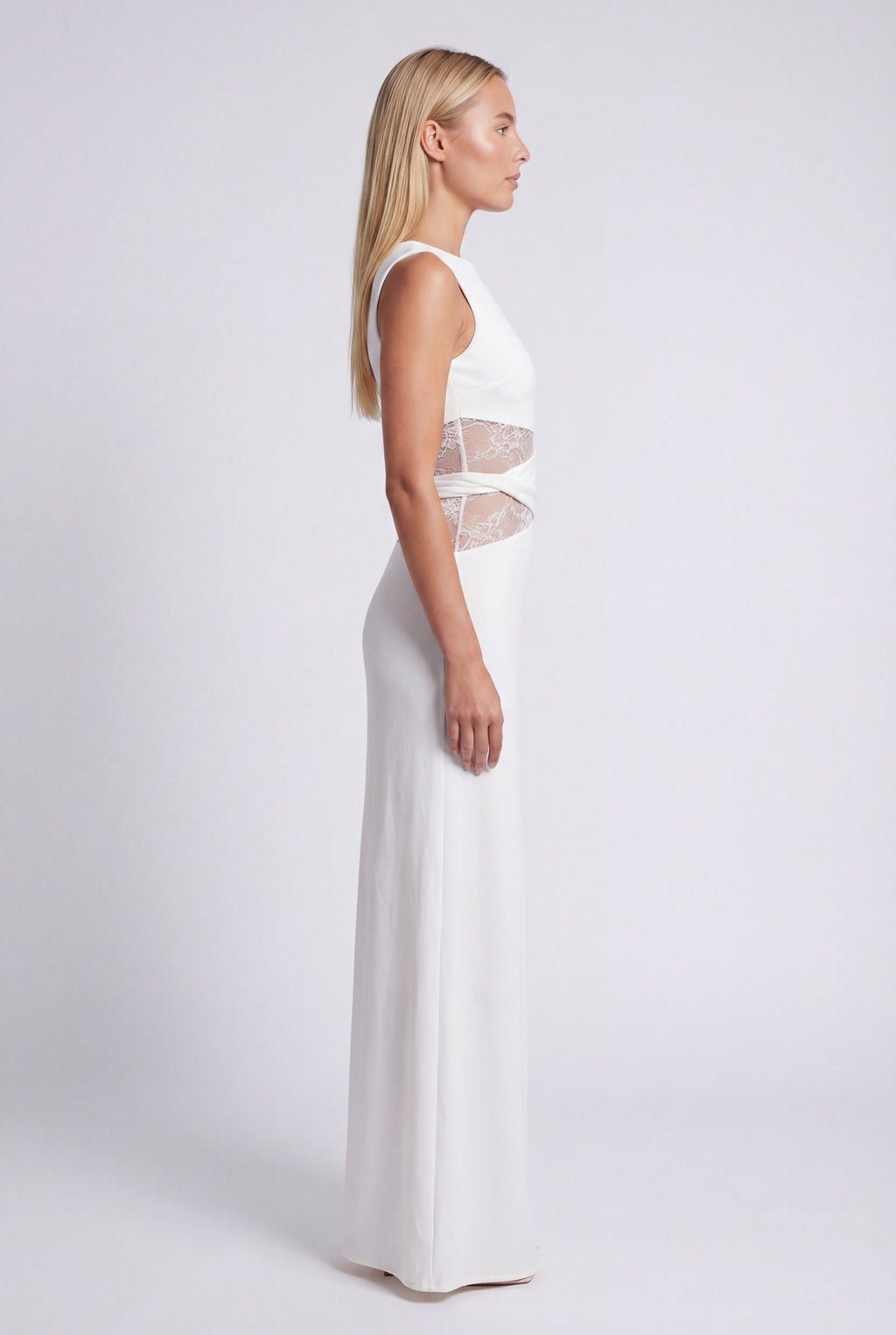 Women's Elegant Lace Waist Maxi Dress
