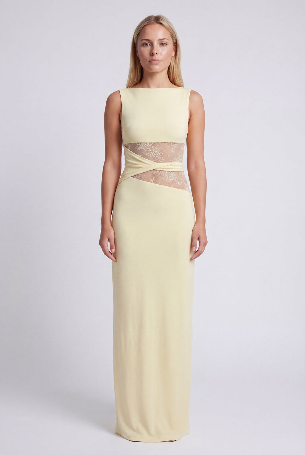 Women's Elegant Lace Waist Maxi Dress