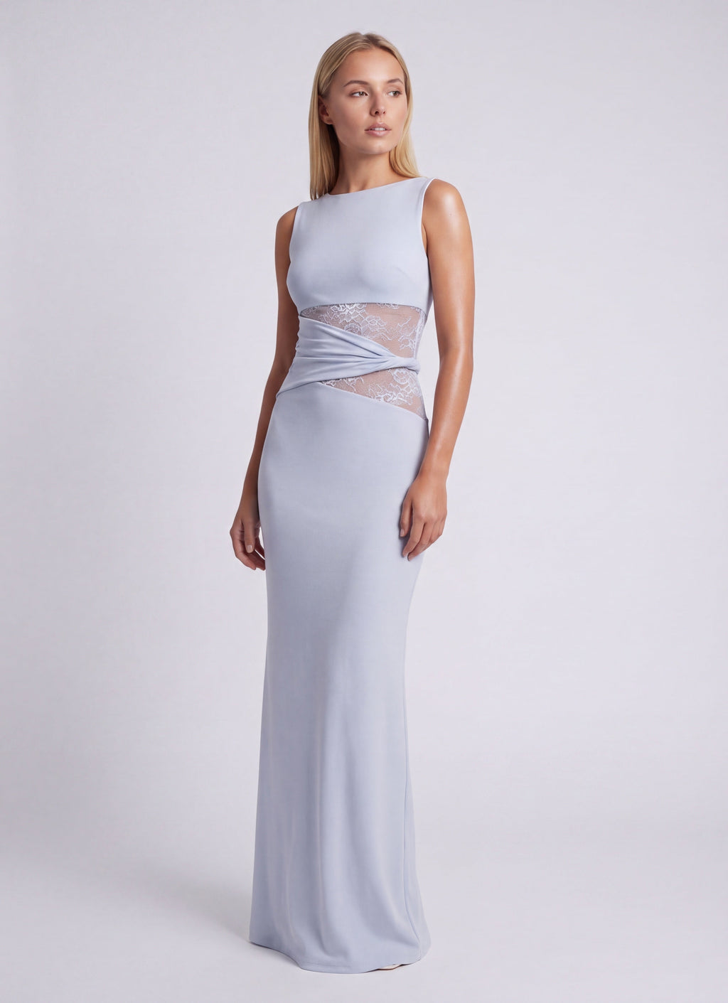 Women's Elegant Lace Waist Maxi Dress