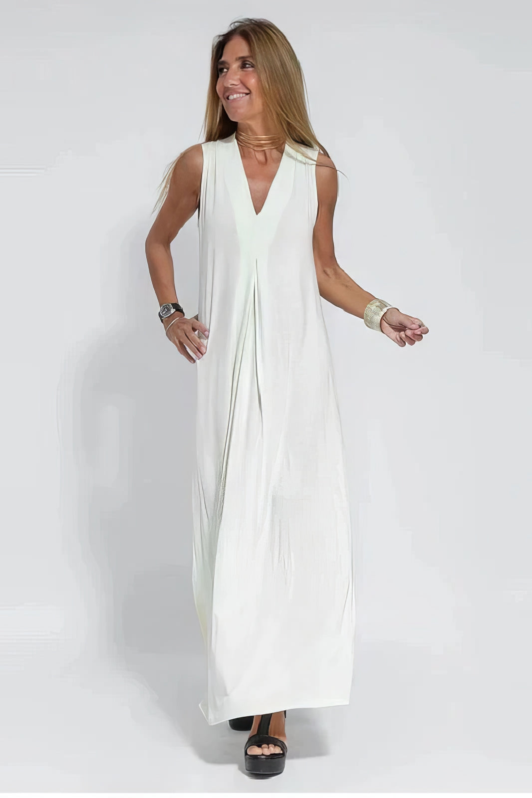 Women's Elegant Long Dress and Cardigan Set