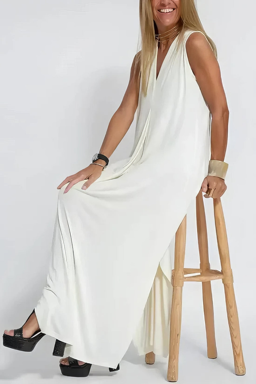 Women's Elegant Long Dress and Cardigan Set