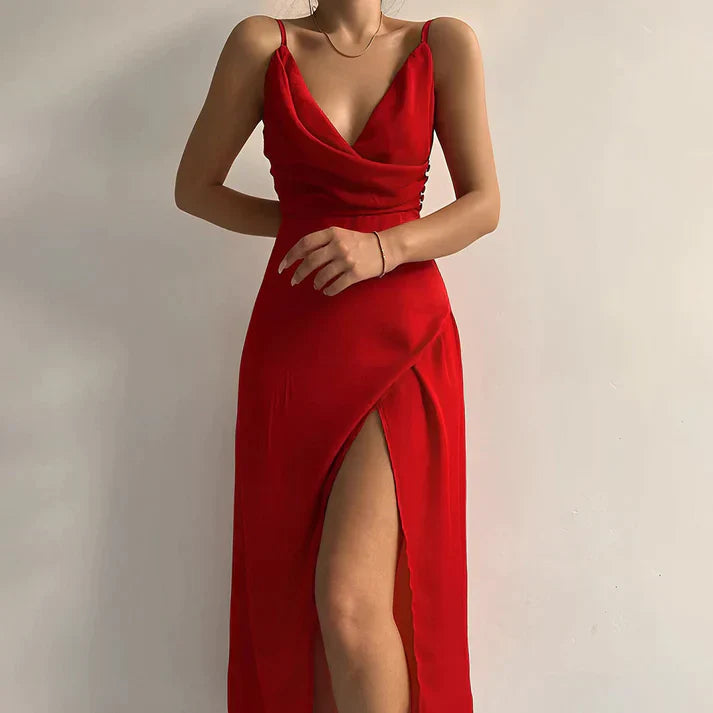 Women's Elegant Maxi Dress with Spaghetti Straps