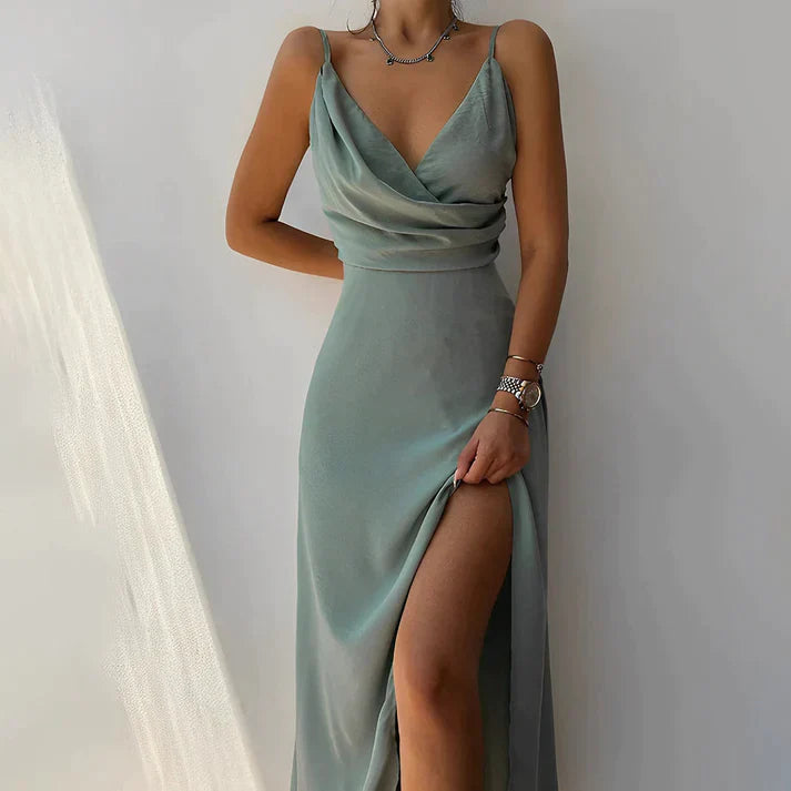 Women's Elegant Maxi Dress with Spaghetti Straps