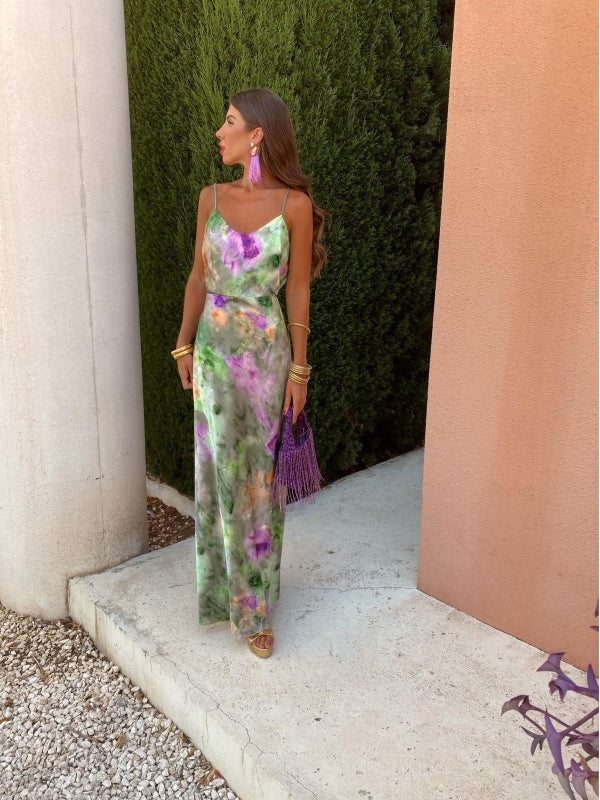 Women's Elegant Open Back Maxi Dress