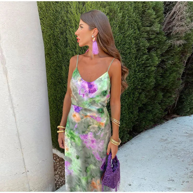 Women's Elegant Open Back Maxi Dress