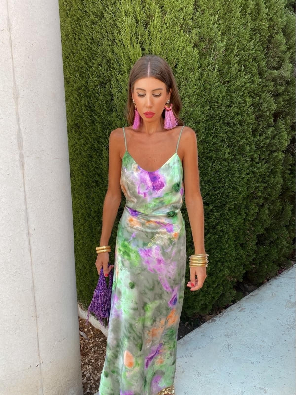 Women's Elegant Open Back Maxi Dress