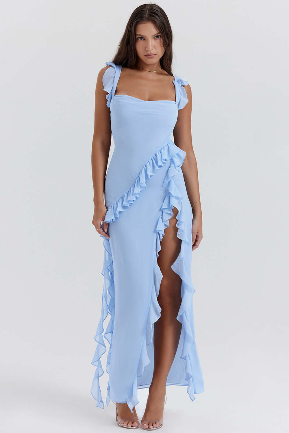 Women's Elegant Ruffle Evening Dress for Cocktail Events