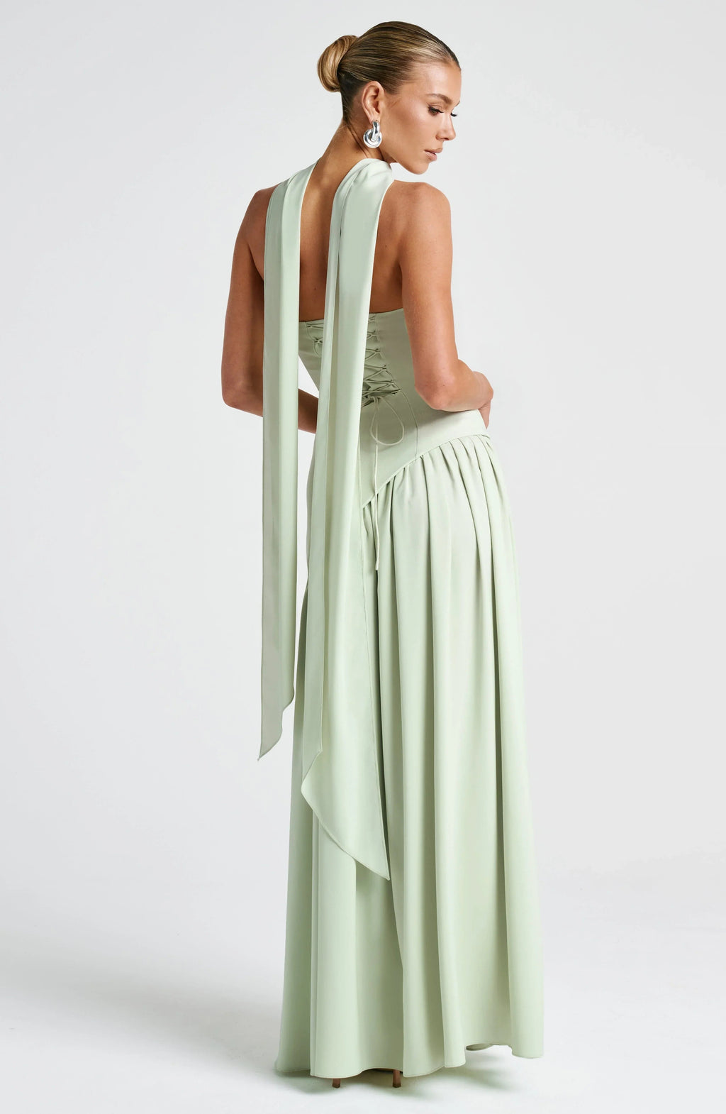 Women's Elegant Strapless Maxi Dress with Slit