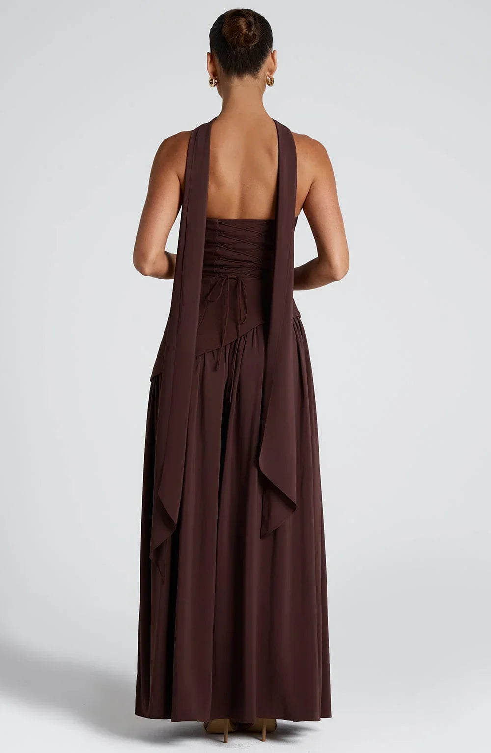Women's Elegant Strapless Maxi Dress with Slit