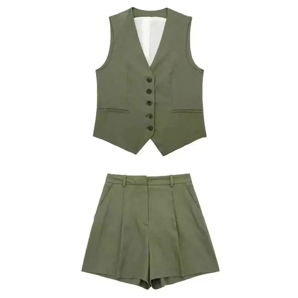 Women's Elegant V-Neck 2 Piece Set