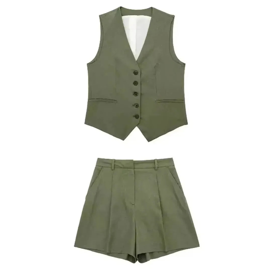 Women's Elegant V-Neck 2 Piece Set