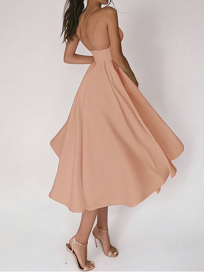 Women's Elegant V-Neck Cocktail Dress