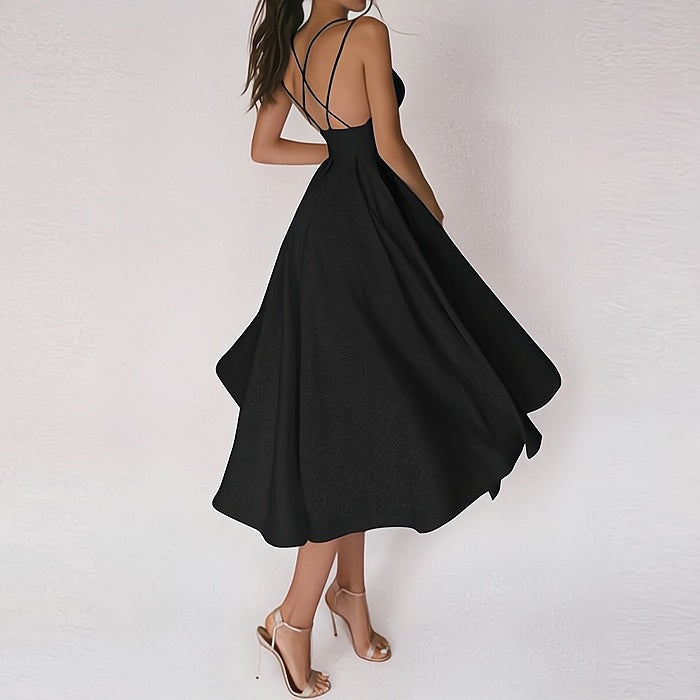 Women's Elegant V-Neck Cocktail Dress