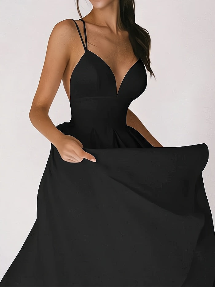 Women's Elegant V-Neck Cocktail Dress