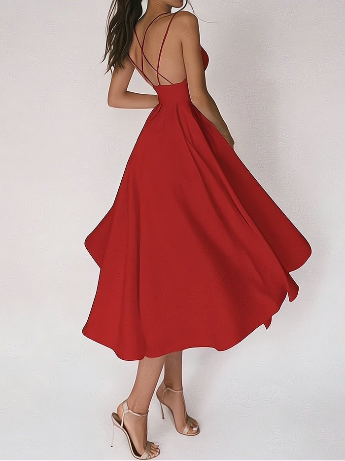 Women's Elegant V-Neck Cocktail Dress