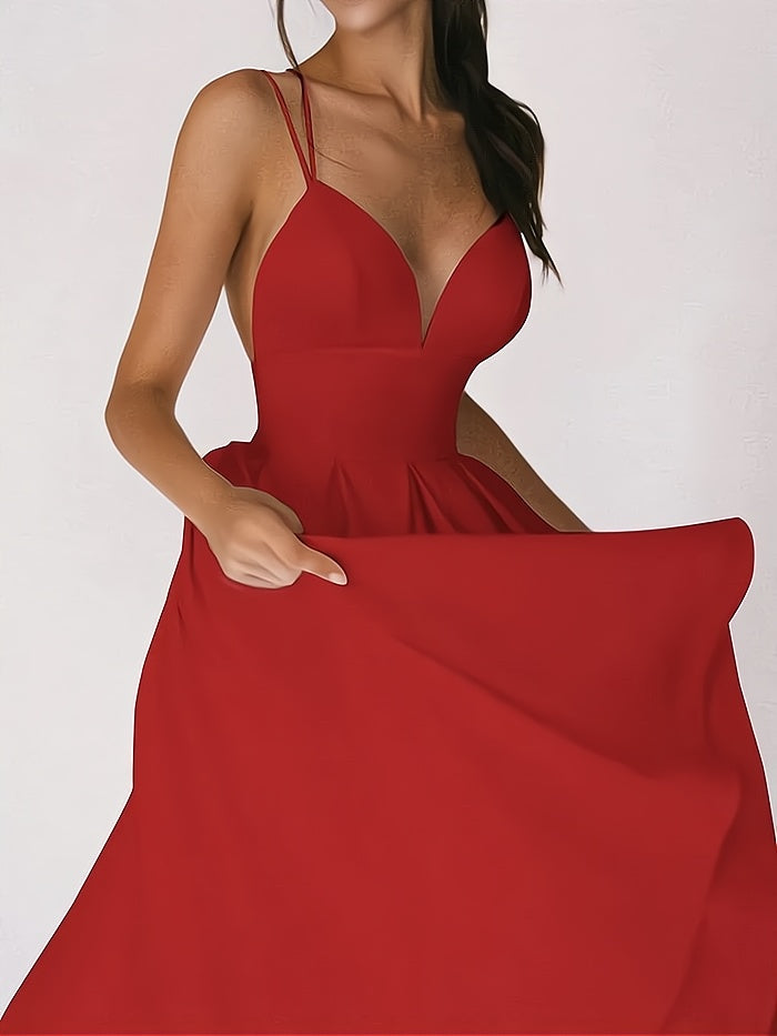 Women's Elegant V-Neck Cocktail Dress